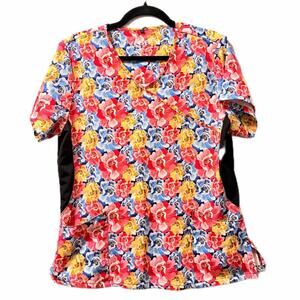 Revel Floral Print scrub Women Top